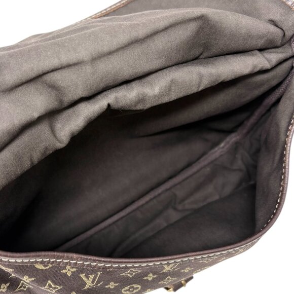 LOUIS VUITTON Vintage Monogram Saumur Doubled Crossbody Brown Green [106379] - Picture 12 of 16